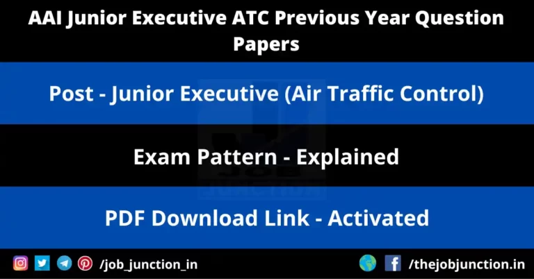 AAI Junior Executive ATC Previous Year Question Papers