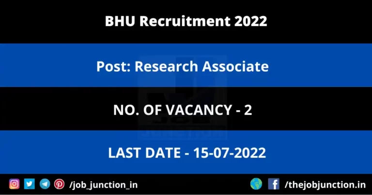 BHU Research Associate Recruitment 2022