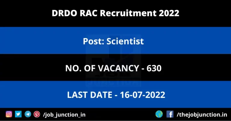 DRDO RAC Scientist Recruitment 2022