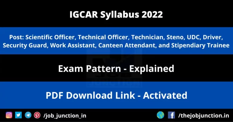 IGCAR Syllabus 2022