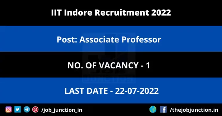 IIT Indore Associate Professor Recruitment 2022