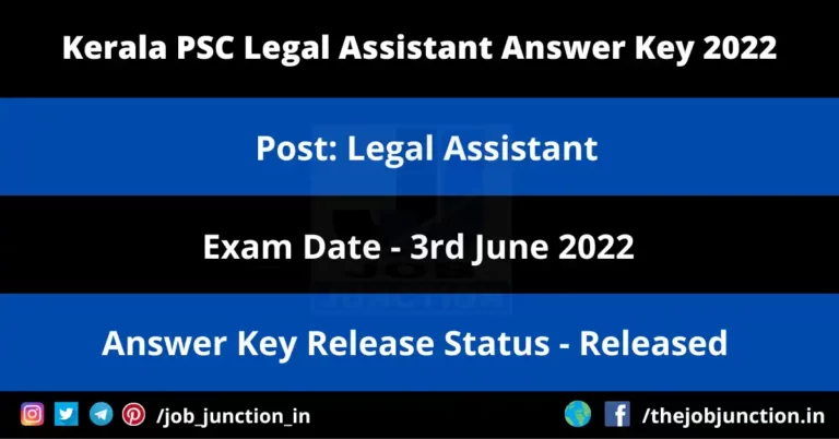 Kerala PSC Legal Assistant Answer Key 2022