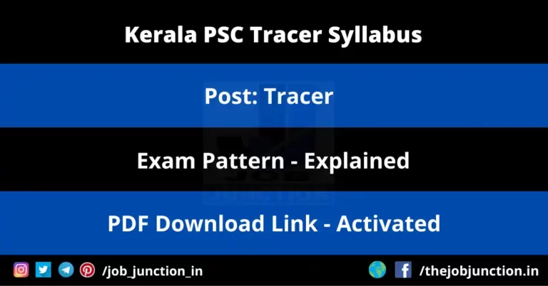 Kerala PSC Tracer Syllabus