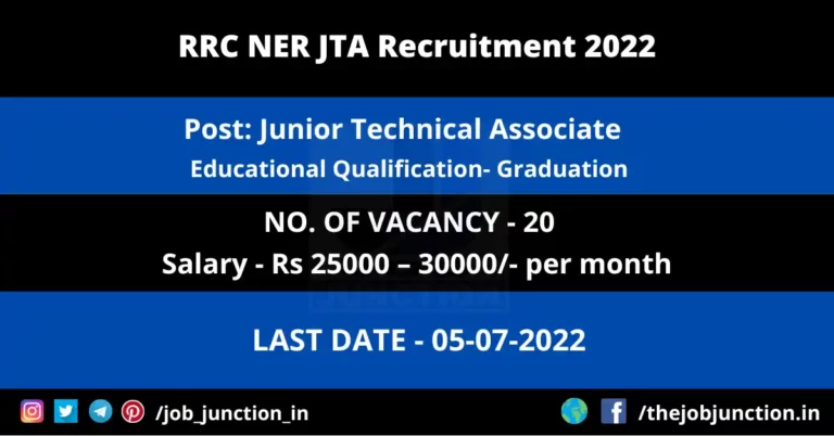 Overview Of RRC NER JTA Recruitment 2022