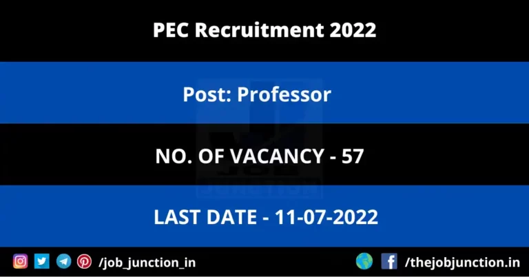 PEC Professor Recruitment 2022
