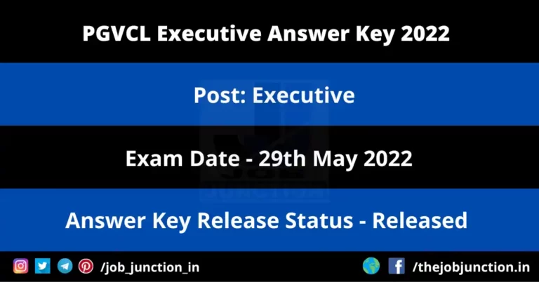 PGVCL Executive Answer Key 2022