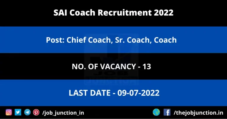 SAI Coach Recruitment 2022