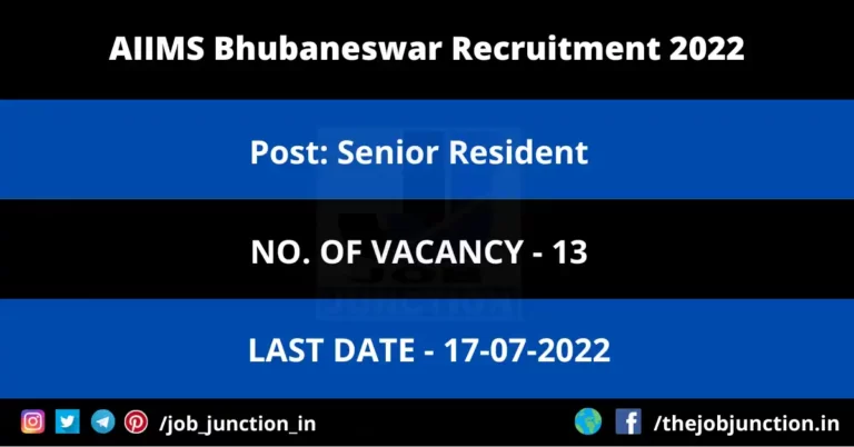 AIIMS Bhubaneswar Senior Resident Recruitment 2022)