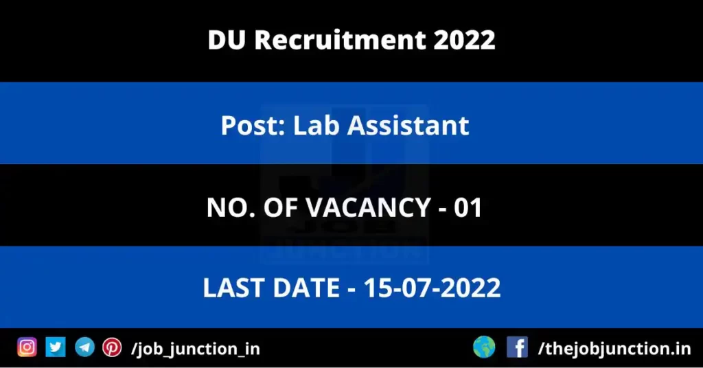 DU Lab Assistant Recruitment 2022