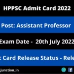 RSMSSB Livestock Assistant Admit Card 2022 JOB JUNCTION HPPSC Assistant Professor Admit Card 2022