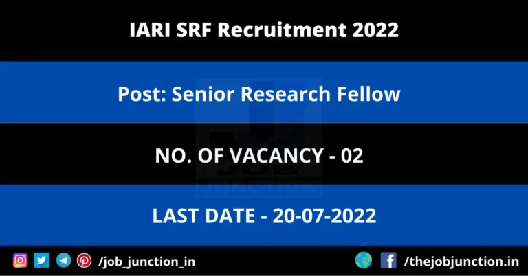 IARI SRF Recruitment 2022
