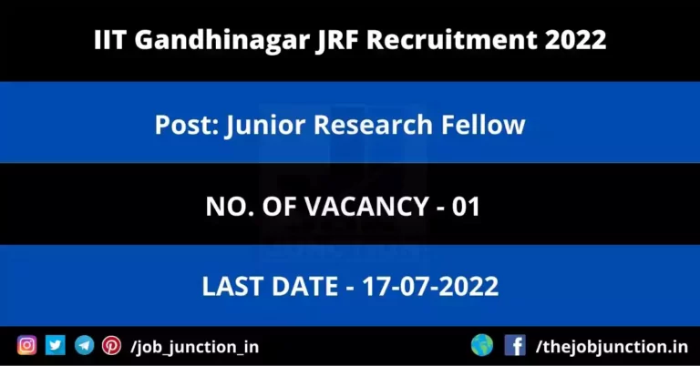 IIT Gandhinagar JRF Recruitment 2022