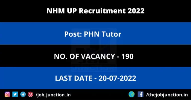 NHM UP PHN Tutor Recruitment 2022
