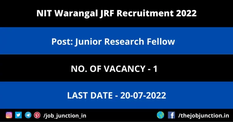 Overview of NIT Warangal JRF Recruitment 2022