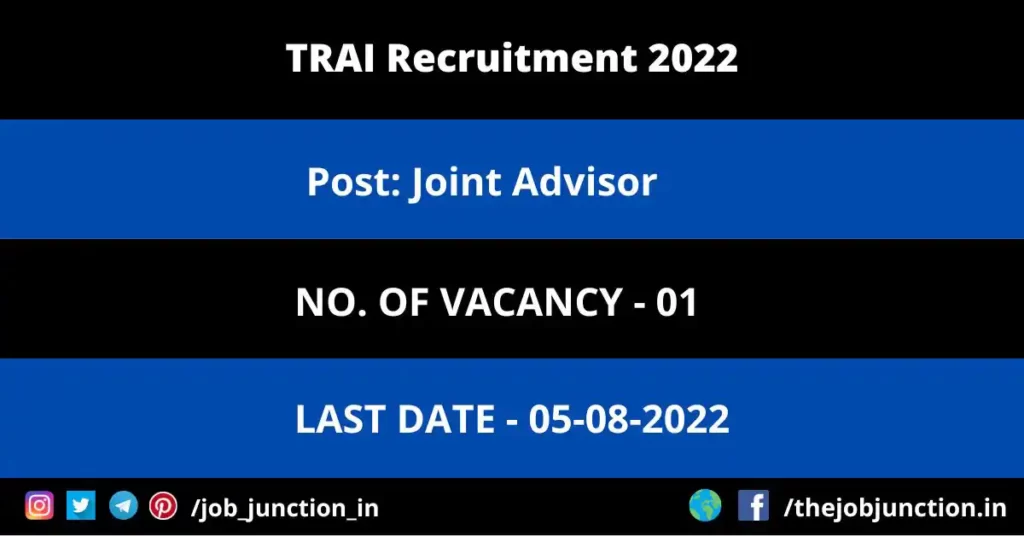 TRAI Joint Advisor Recruitment 2022