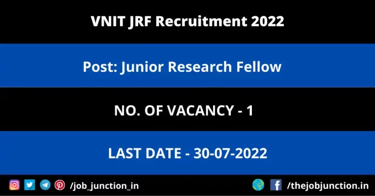 VNIT JRF Recruitment 2022