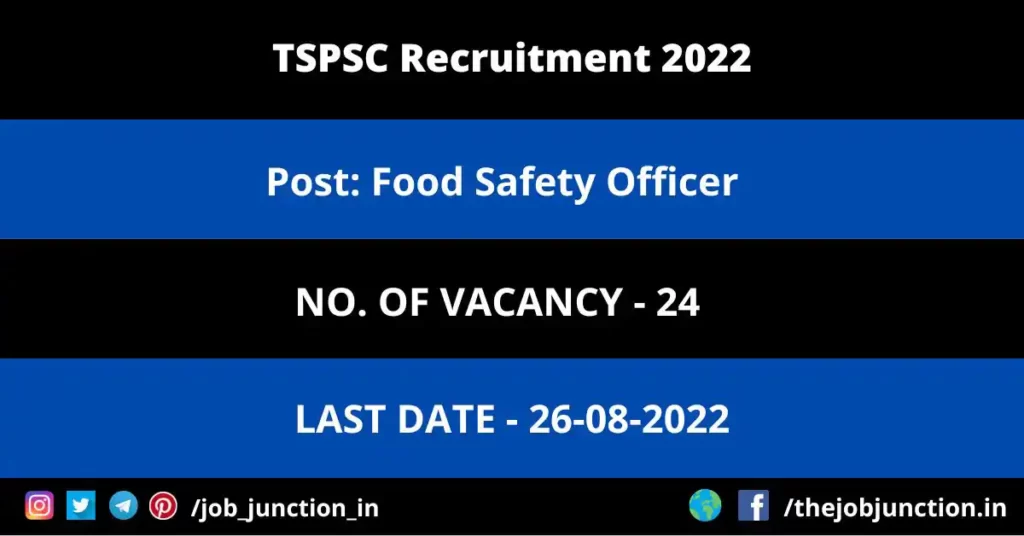 TSPSC Food Safety Officer Recruitment 2022