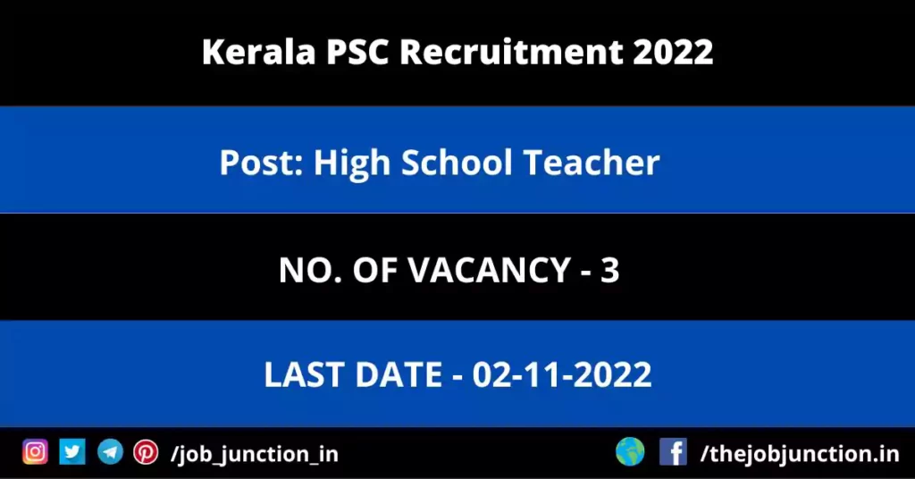 Shivaji University Assistant Professor Recruitment 2023 JOB JUNCTION Kerala PSC High School Teacher Recruitment 2022