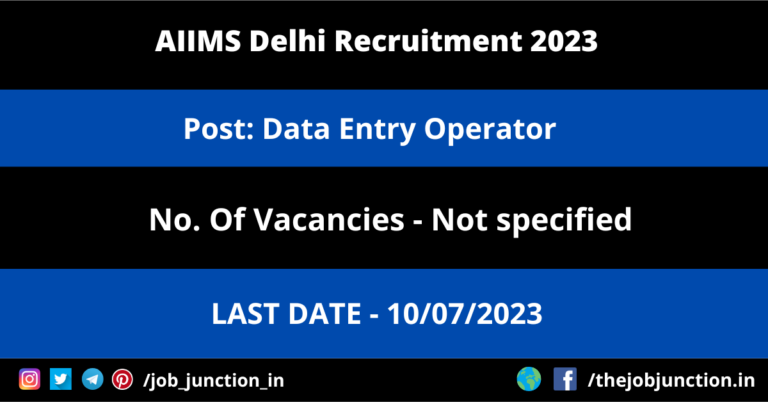 AIIMS Delhi DEO Recruitment 2023