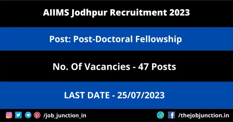 AIIMS Jodhpur PDF Recruitment 2023