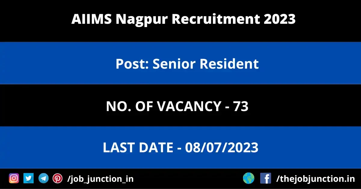 AIIMS Nagpur Senior Resident Recruitment 2023