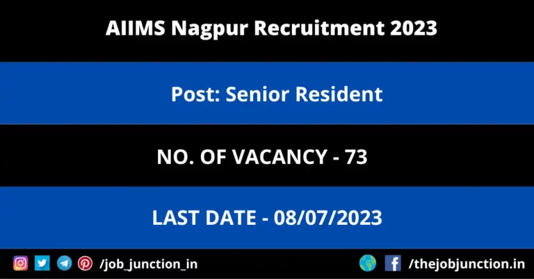 AIIMS Nagpur Senior Resident Recruitment 2023