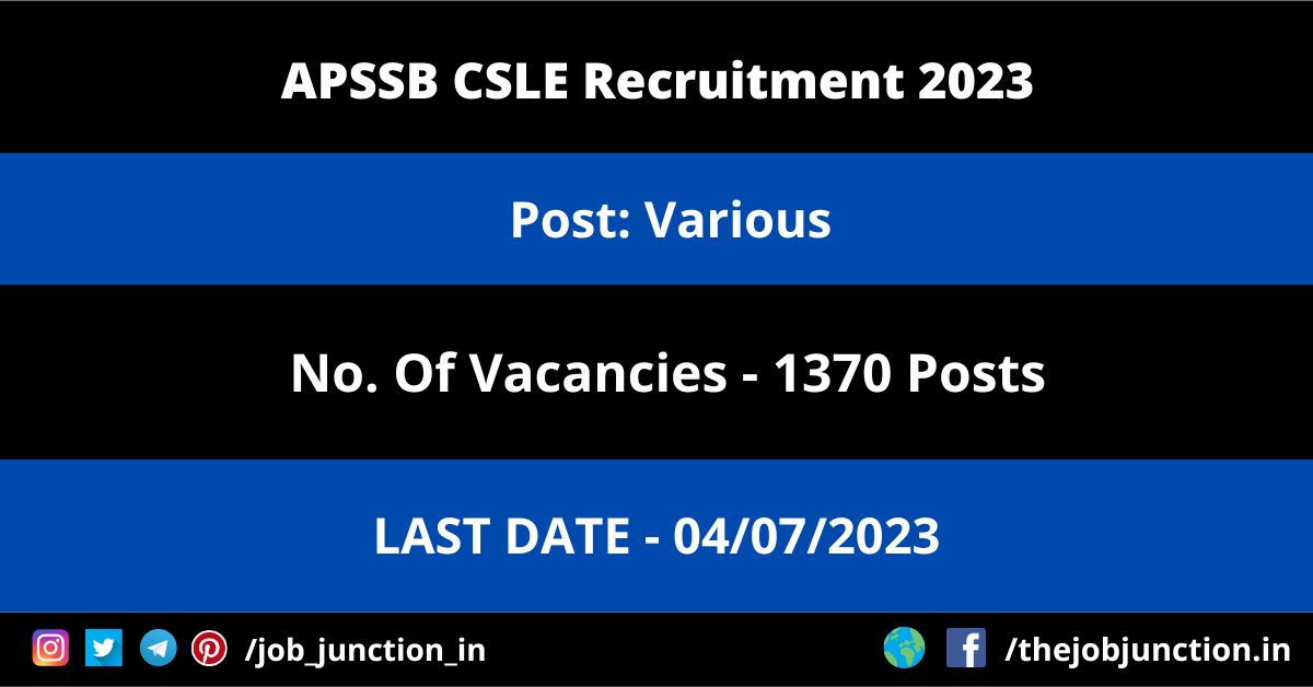 APSSB CSLE Recruitment 2023