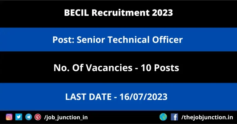 BECIL Senior Technical Officer Recruitment 2023