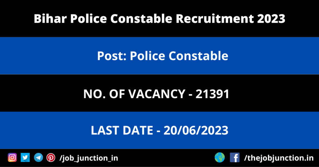 Patna HC Personal Assistant Recruitment 2023 JOB JUNCTION Bihar Police Constable Recruitment 2023