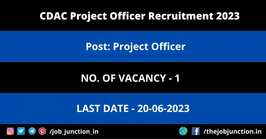 CSL Faculty Recruitment 2023 JOB JUNCTION CDAC Project Officer Recruitment 2023
