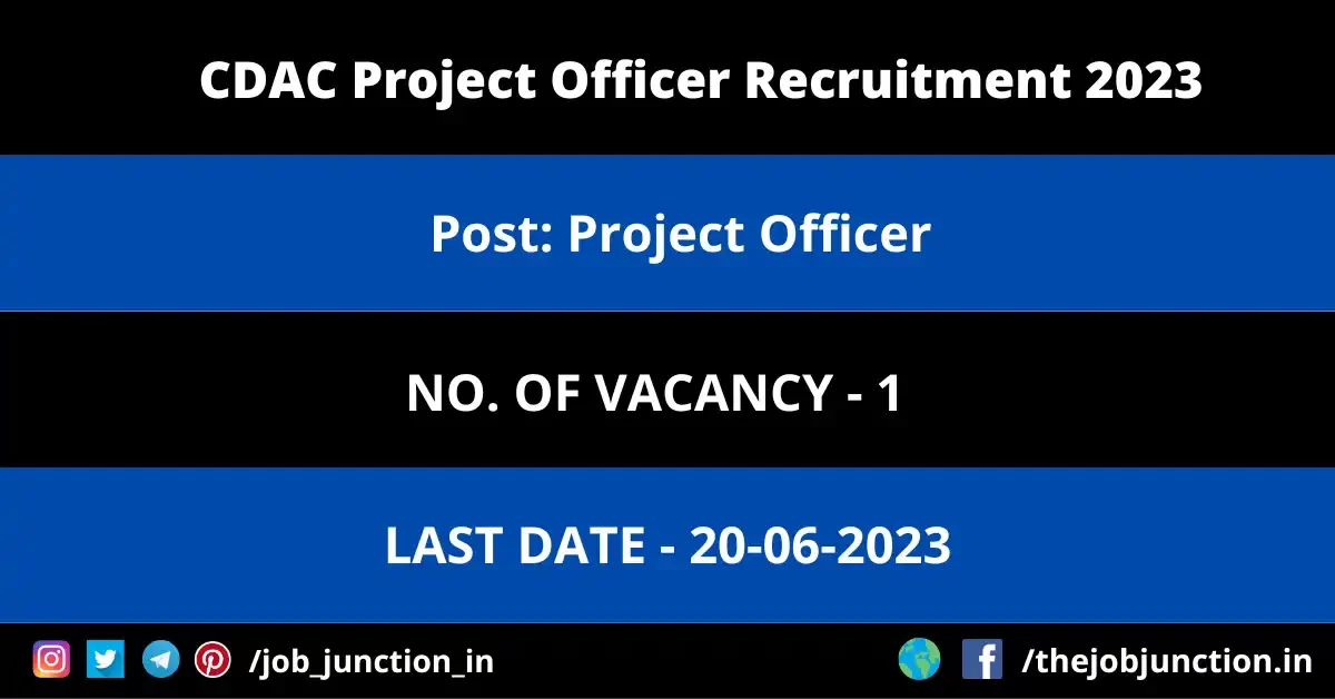 CDAC Project Officer Recruitment 2023