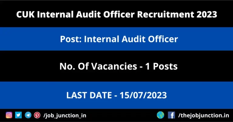 CUK Internal Audit Officer Recruitment 2023