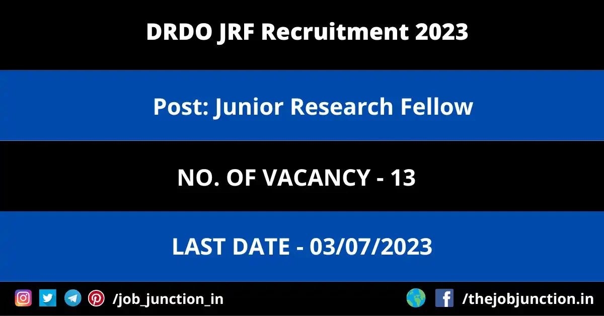 DRDO JRF Recruitment 2023