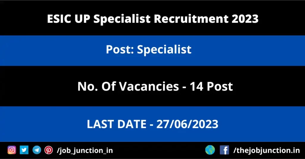 AIIMS Jodhpur Group C Recruitment 2023 JOB JUNCTION ESIC UP Specialist Recruitment 2023