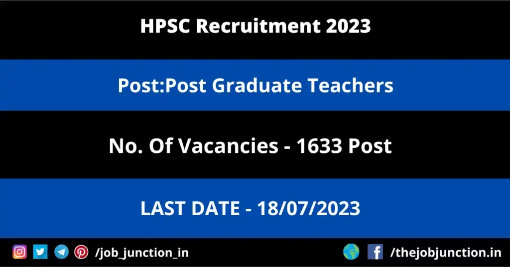 SLIET Assistant Professor Recruitment 2023 JOB JUNCTION HPSC PGT Recruitment 2023