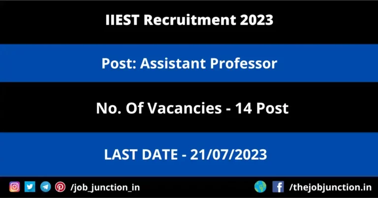 IIEST Assistant Professor Recruitment 2023