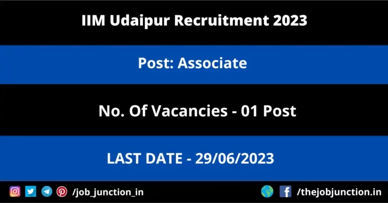 IIM Udaipur Associate Recruitment 2023