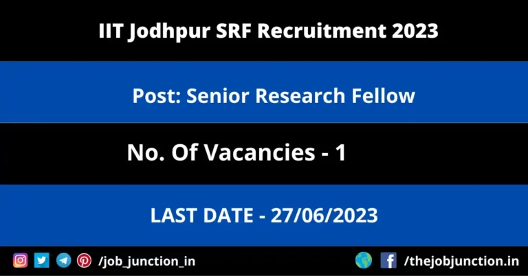 IIT Jodhpur SRF Recruitment 2023