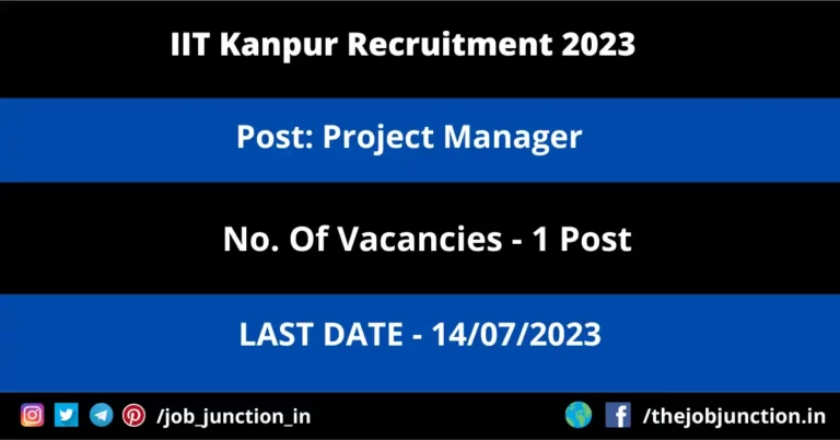 IIT Kanpur Project Manager Recruitment 2023