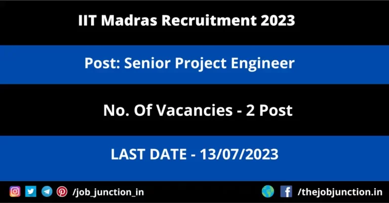 IIT Madras SPE Recruitment 2023