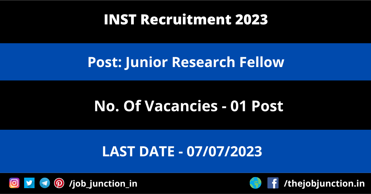 INST JRF Recruitment 2023