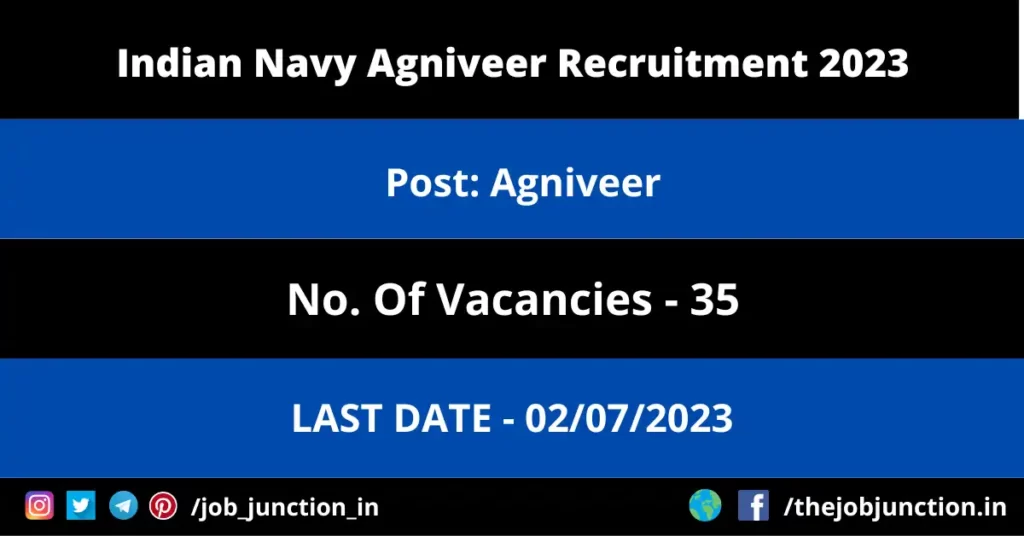 NIEPA Electrician Recruitment 2023 JOB JUNCTION Indian Navy Agniveer Recruitment 2023