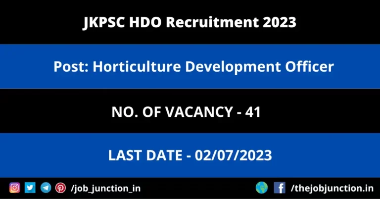 JKPSC HDO Recruitment 2023