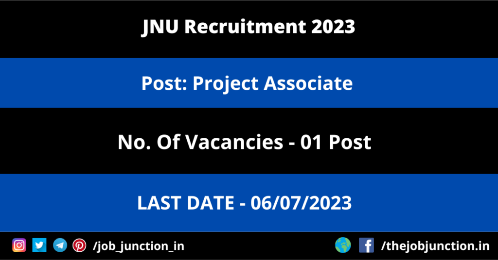 NHSRCL Director Recruitment 2023 JOB JUNCTION JNU Project Associate Recruitment 2023