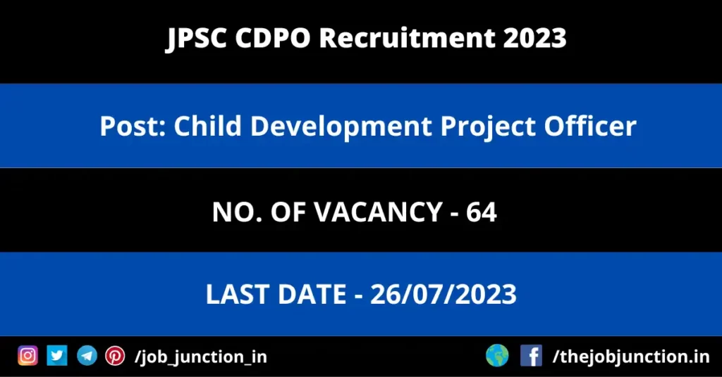 JSSC Supervisor Recruitment 2023 JOB JUNCTION JPSC CDPO Recruitment 2023