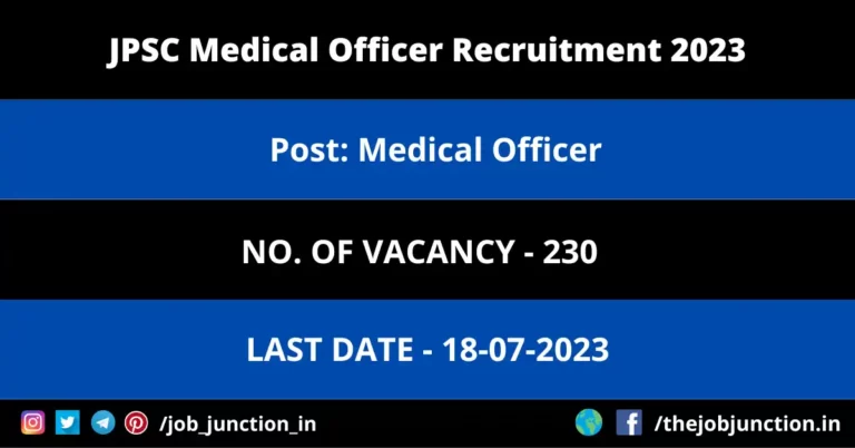 JPSC Medical Officer Recruitment 2023