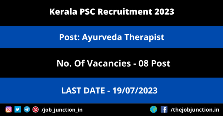 Kerala PSC Ayurveda Therapist Recruitment 2023