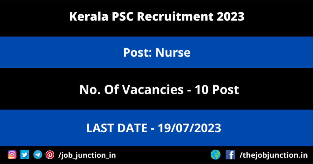 BECIL Senior Technical Officer Recruitment 2023 JOB JUNCTION Kerala PSC Nurse Recruitment 2023