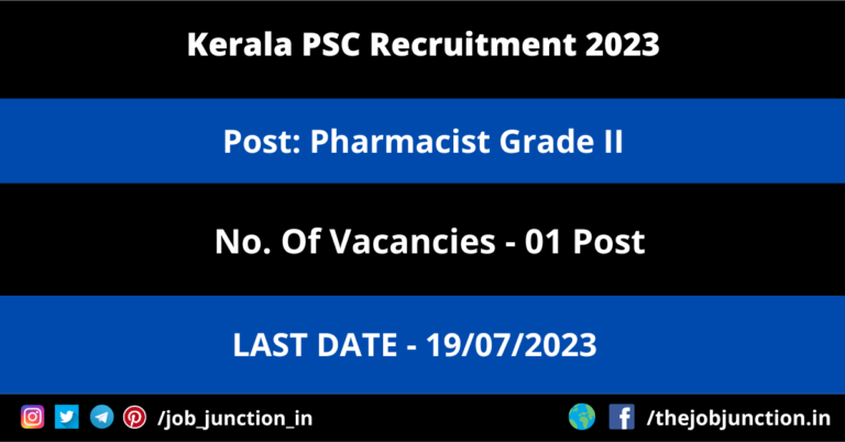 Kerala PSC Pharmacist Recruitment 2023