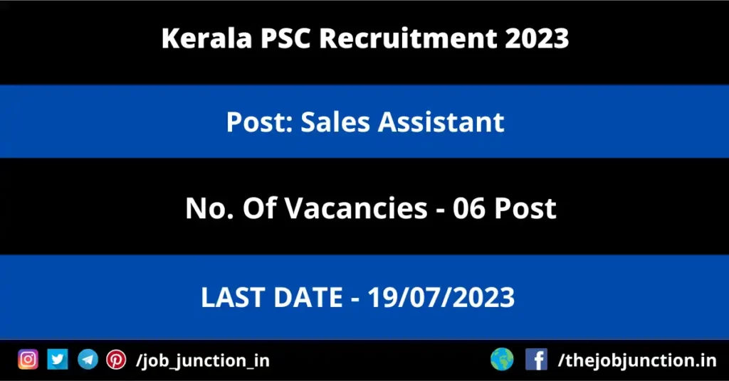 BECIL Senior Technical Officer Recruitment 2023 JOB JUNCTION Kerala PSC Sales Assistant Recruitment 2023